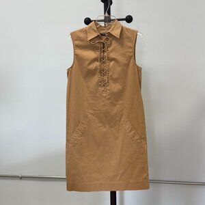 Ralph Lauren Sleeveless Lace-Up Cotton Blend Khaki Dress Size XS